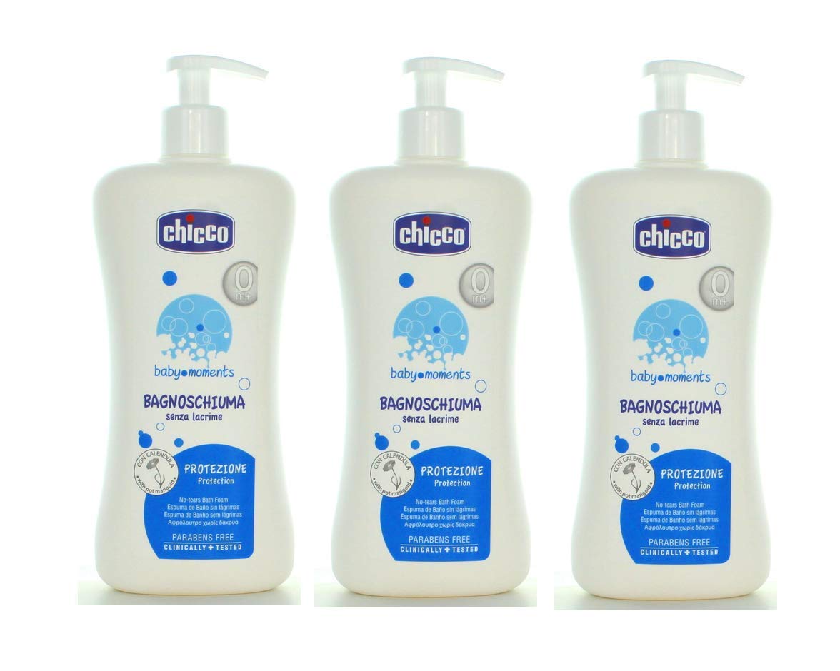 3 confezioni di Chicco Baby Moments Bagnoschiuma Senza Lacrime