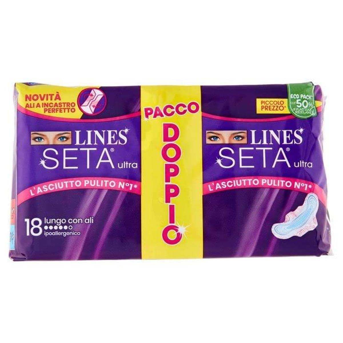 Lines Assorbetni Seta Ulta Vpdown Lungo 18 Pezzi, 18pz