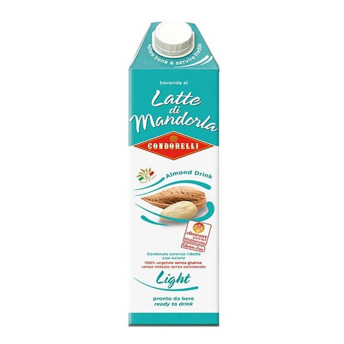 LATTE DI MANDORLA LIGHT CONDORELLI BEVANDA DRINK SOSTITUTO ALMOND BRIK DA 1 LT