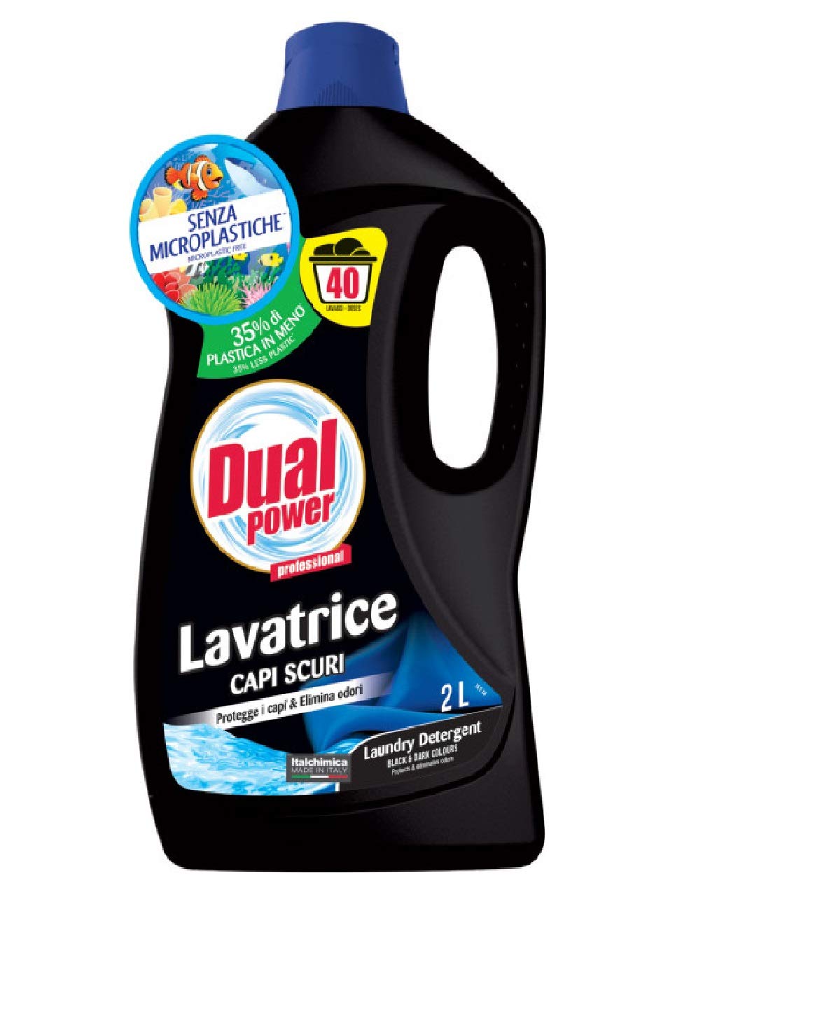 dual power detersivo lavatrice capi scuri protegge ed elimina gli odori 40 lavaggi