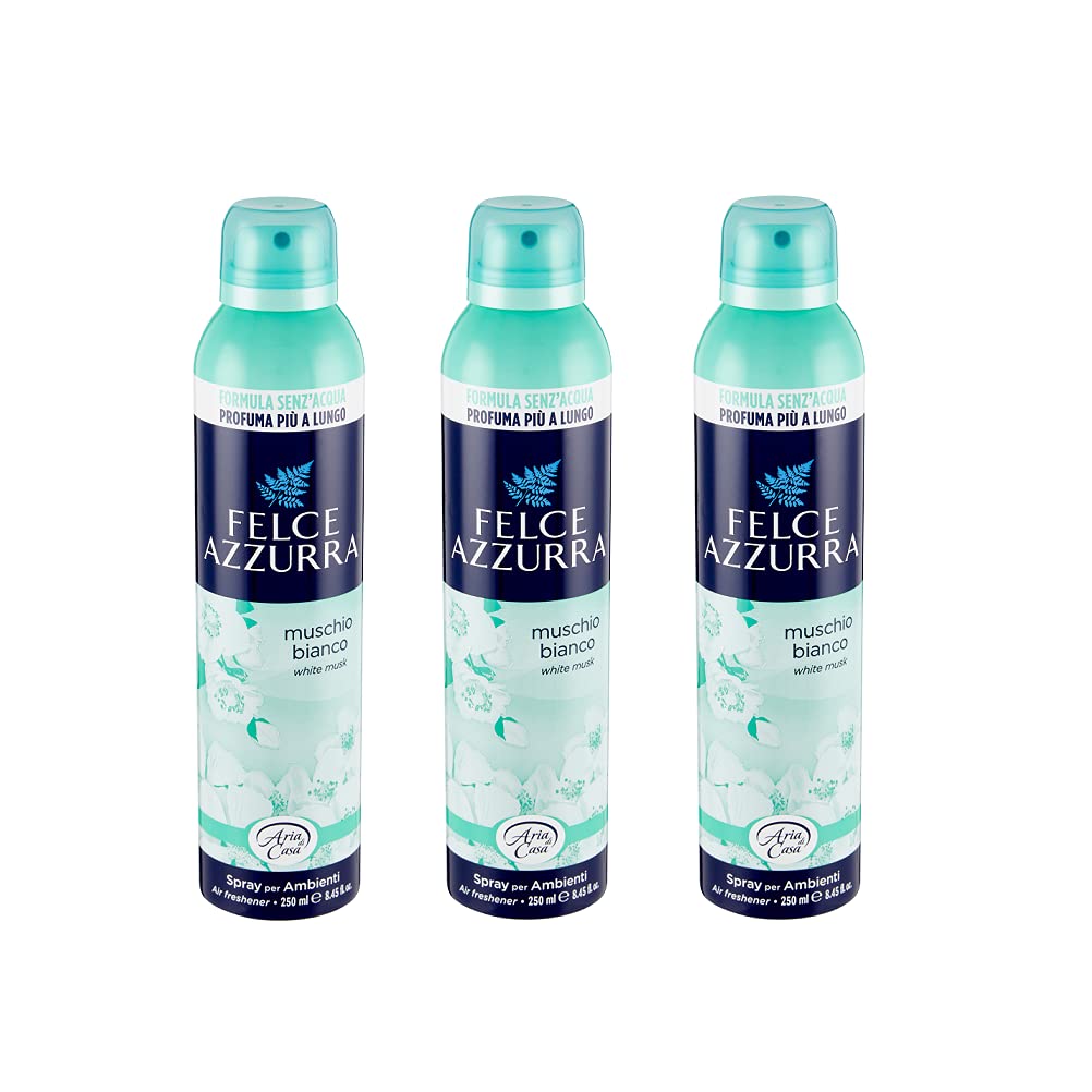 Felce Azzurra Spray 3x per Ambienti Muschio Bianco Stanza Spray Muschio Bianco 250ml