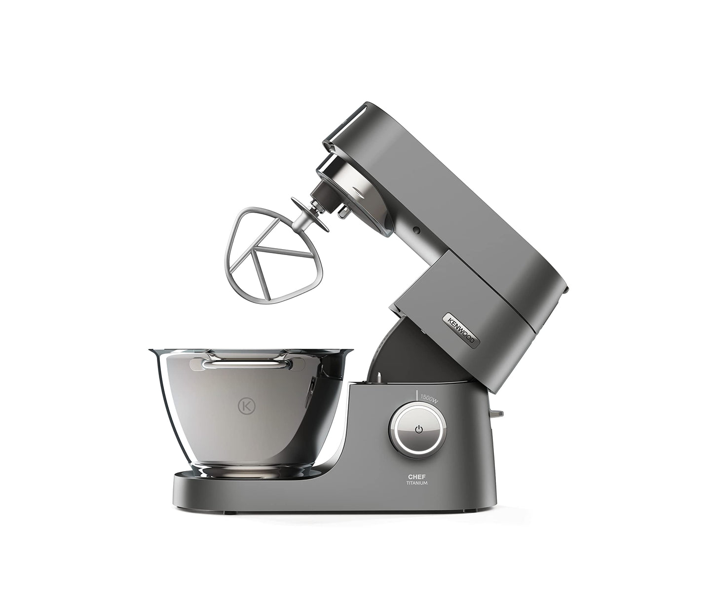 Kenwood KAT50.000CA 000CA-Gancio K Elemento Miscelatore Compatibile con Tutti i Robot da Cucina Chef, Lavabile in lavastoviglie, Colore: Argento, Alluminio