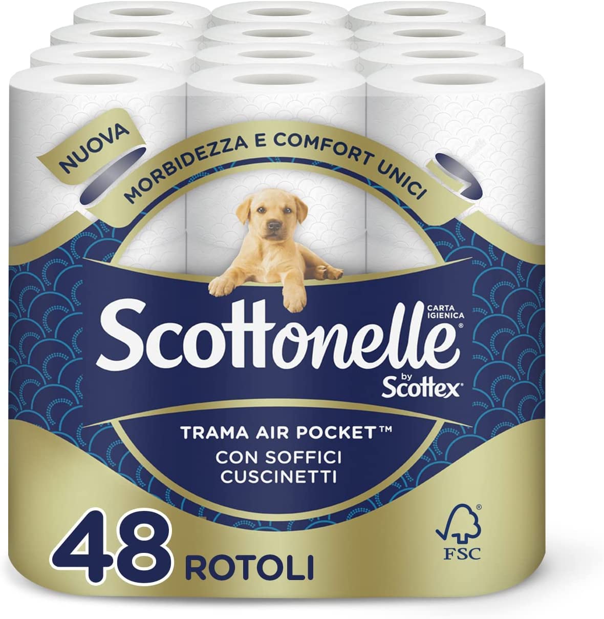 Scottonelle Maxi Carta Igienica Soffice e Trapuntata, Confezione da 48 Rotoli Maxi