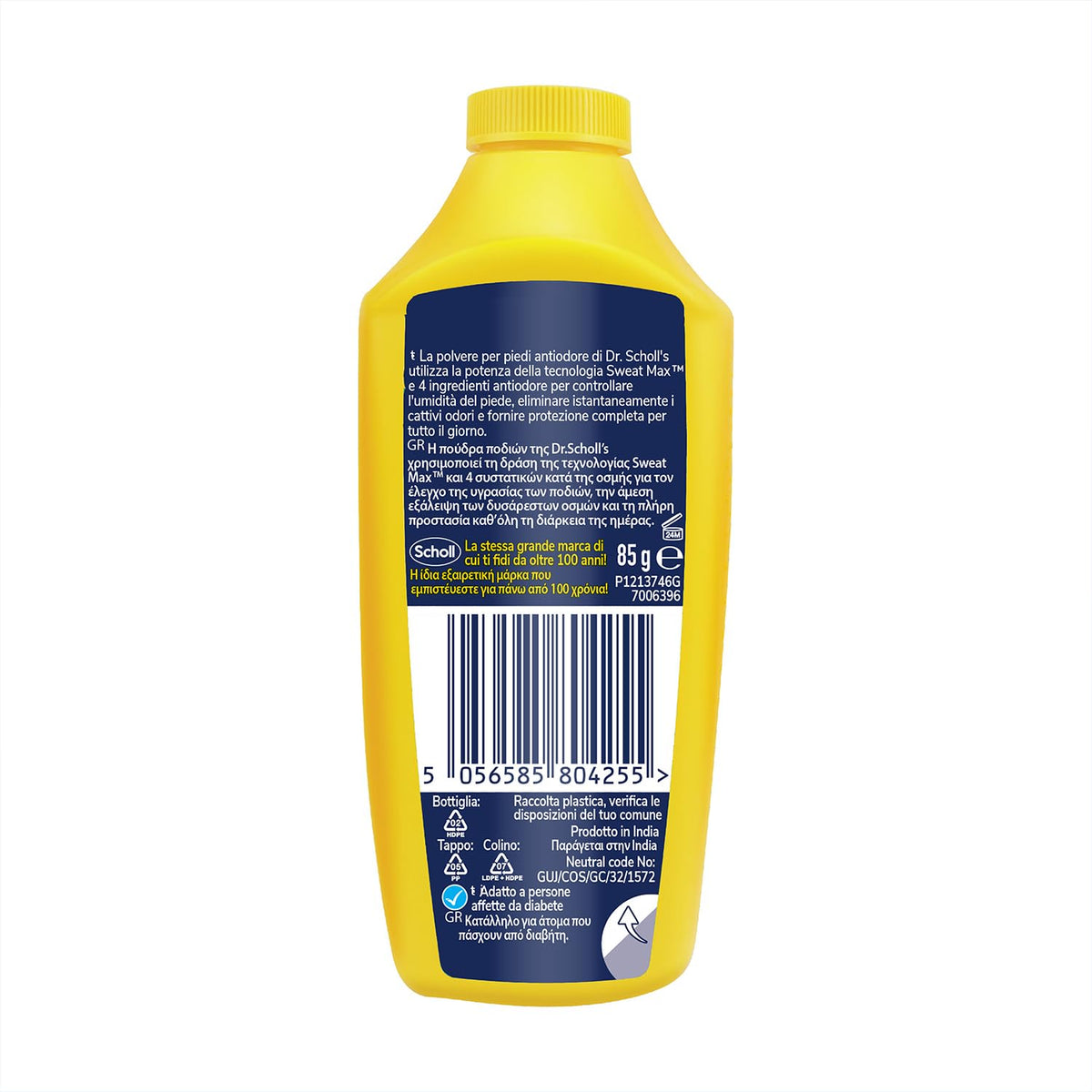 Dr. Scholl's Polvere Antiodore per i Piedi con Tecnologia Sweat Max, Mantiene Piedi e Scarpe Freschi e Asciutti, Riduce l'Umidità dei Piedi, Elimina e Protegge dagli Odori