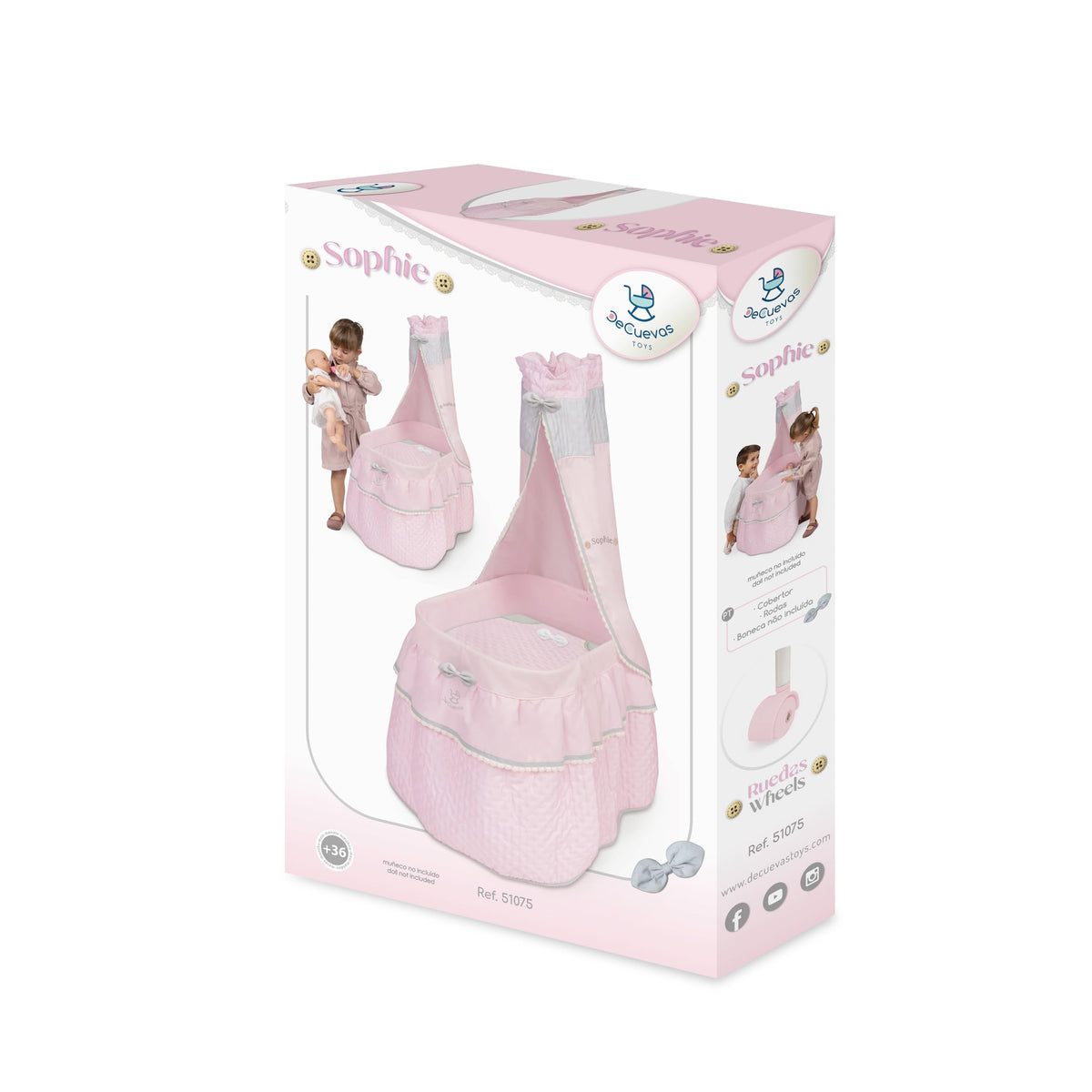 Cesta per Bambole Sophie con baldacchino DeCuevas 51075