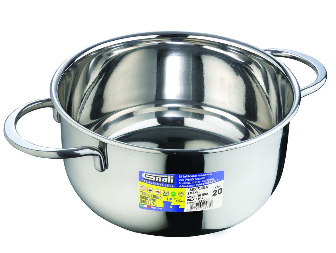 Gnali casseruola 2 Manici MOD.Etherna Acciaio Inox 18/10 (30 CM)