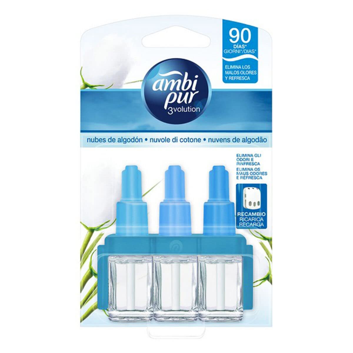Ambi Pur 3Volution Cotone Nuvole Elettrico Deodorante per Ambienti Ricarica 21 ml