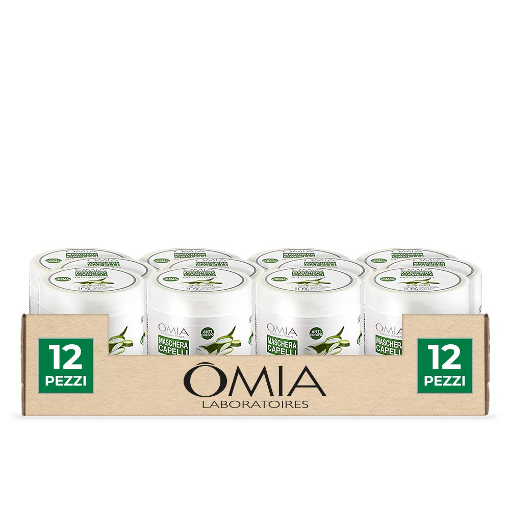 Omia Erboristica Maschera Capelli Aloe, 250 ml, Confezione da 12