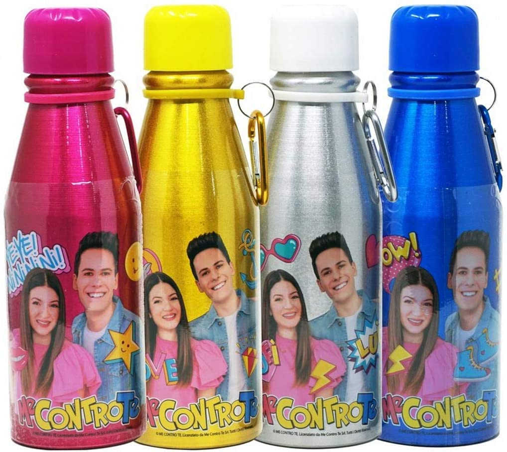 NLIGHTING® Bottiglia Riutilizzabile da 500 ml in Alluminio Borraccia Eco Friendly dei Me Contro Te Borraccia in Alluminio per Acqua Sport Scuola Bottiglia Lavabile per Bambini Me Contro Te (Gialla)