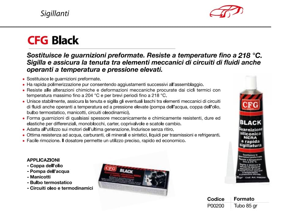 Guarnizione pasta nera 260°C