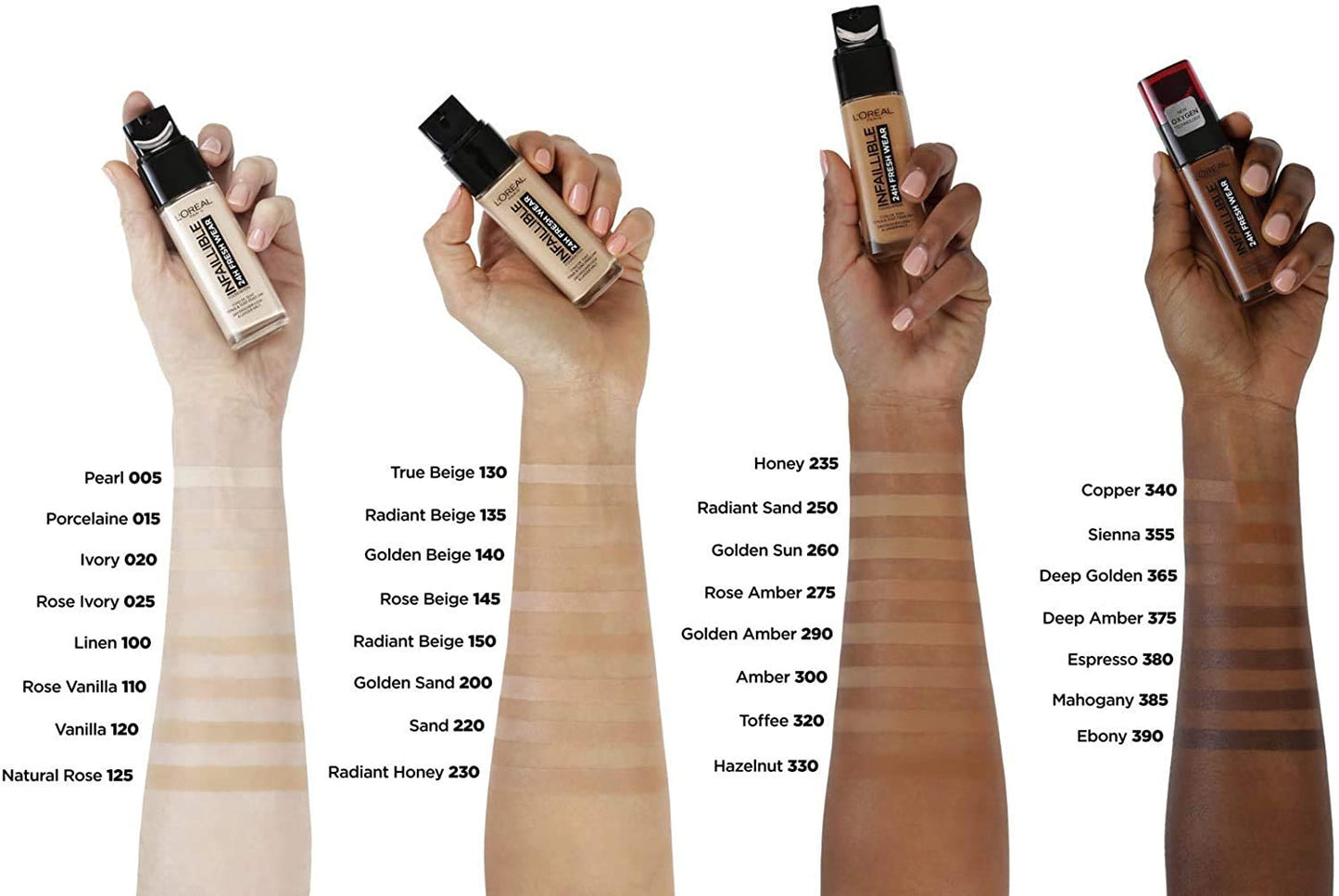 Fondotinta fluido Infaillible 24h Fresh Wear 330 Noisette, Set di 3 (3 x 30 ml)