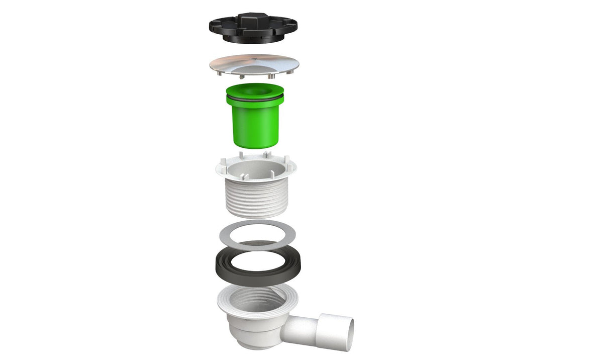 Bonomini 5280AB12S7 Doccione Sifone per Piatti Doccia, Bianco/Cromato