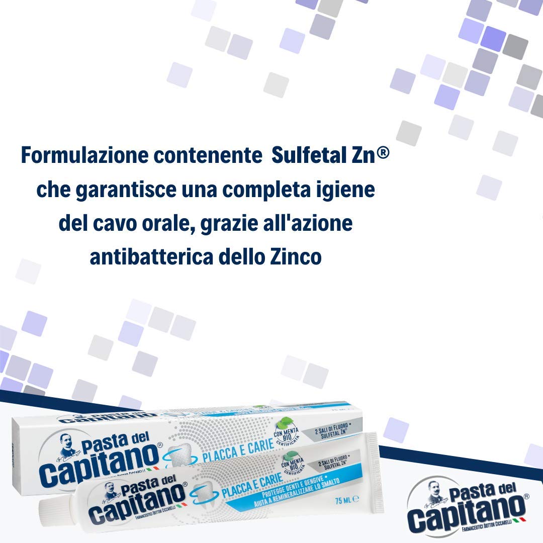 Pasta del Capitano Dentifricio Placca e Carie, 75ml