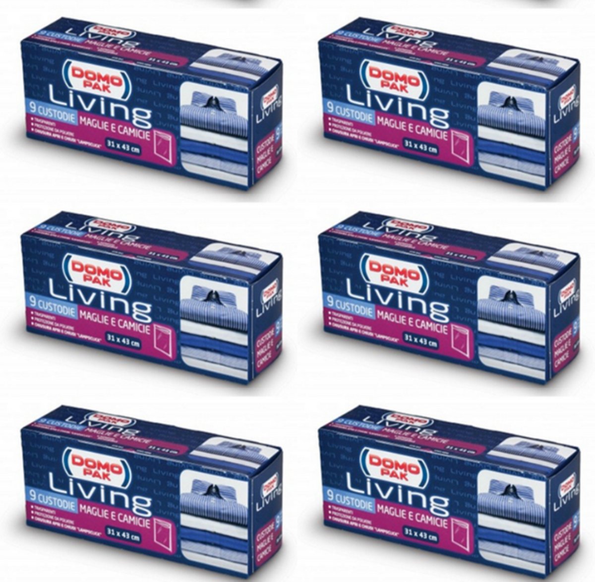 54 Custodie Domopak Living per maglie e camicie antipolvere armadi domo pak