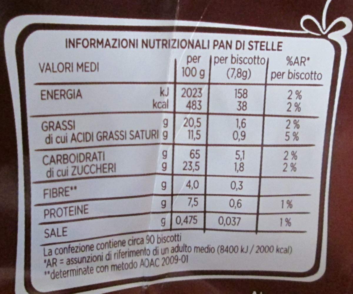 Mulino Bianco Pan di Stelle Biscotto con Cacao, Nocciole e Molte Magiche Stelline di Glassa 350g, Confezione da 2