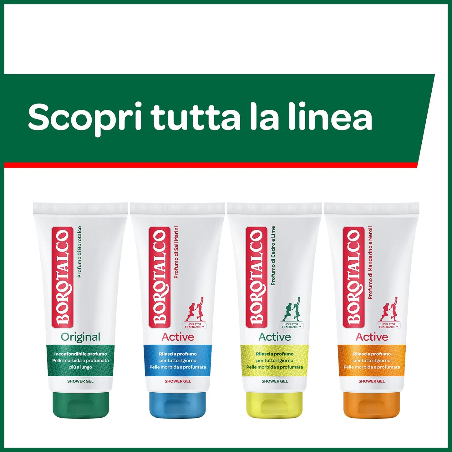 Borotalco - Docciaschiuma Original Corpo - Doccia Schiuma al Profumo di Borotalco, Shower Gel per una Pelle Morbida e Profumata - Ideale per Uomo e Donna - Dermatologicamente Testato, Flacone da 200ml
