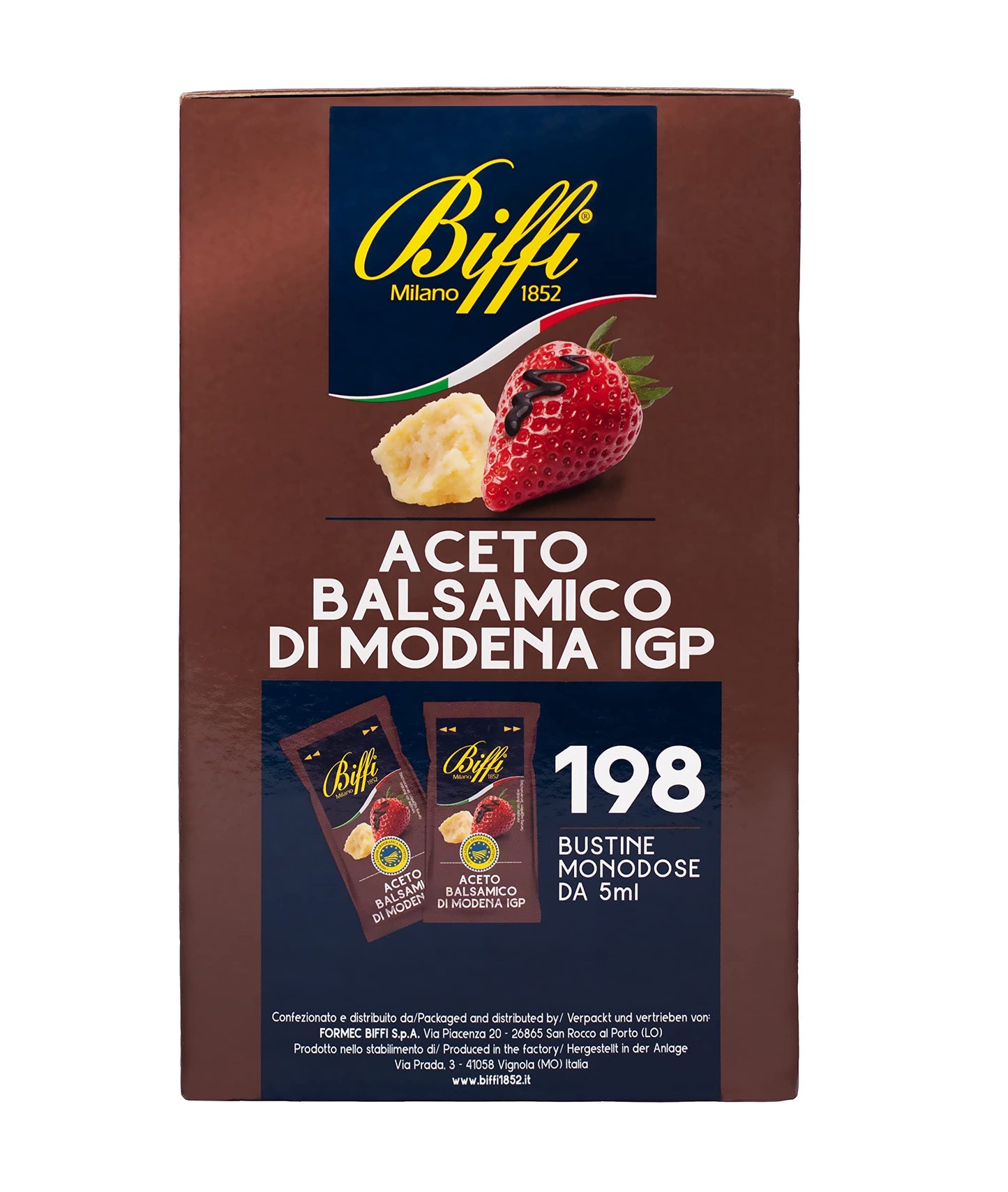 Biffi - Aceto Balsamico di Modena IGP - Monodose - 198 bustine monoporzione da 5 ml