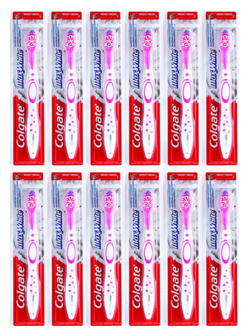 12 X Colgate MAX WHITE Spazzolino da denti manuale spazzolini Setola media