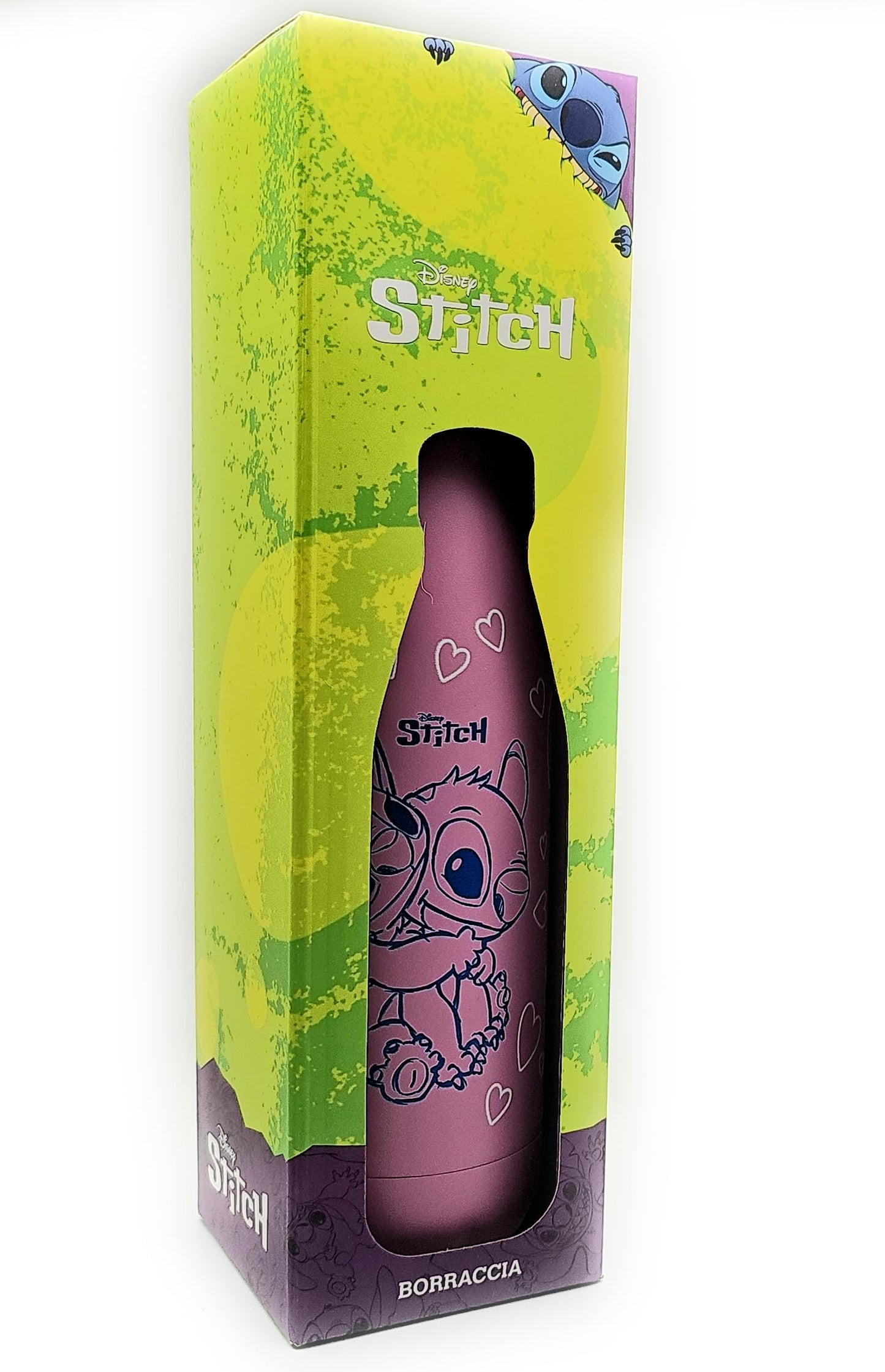 SEVEN Borraccia realizzata per STITCH, Verde, Borraccia Termica in Acciaio Inox Interno Esterno, Mantenimento Temperatura fino a 24h, Borraccia Scuola Bambino - Bottle Termica