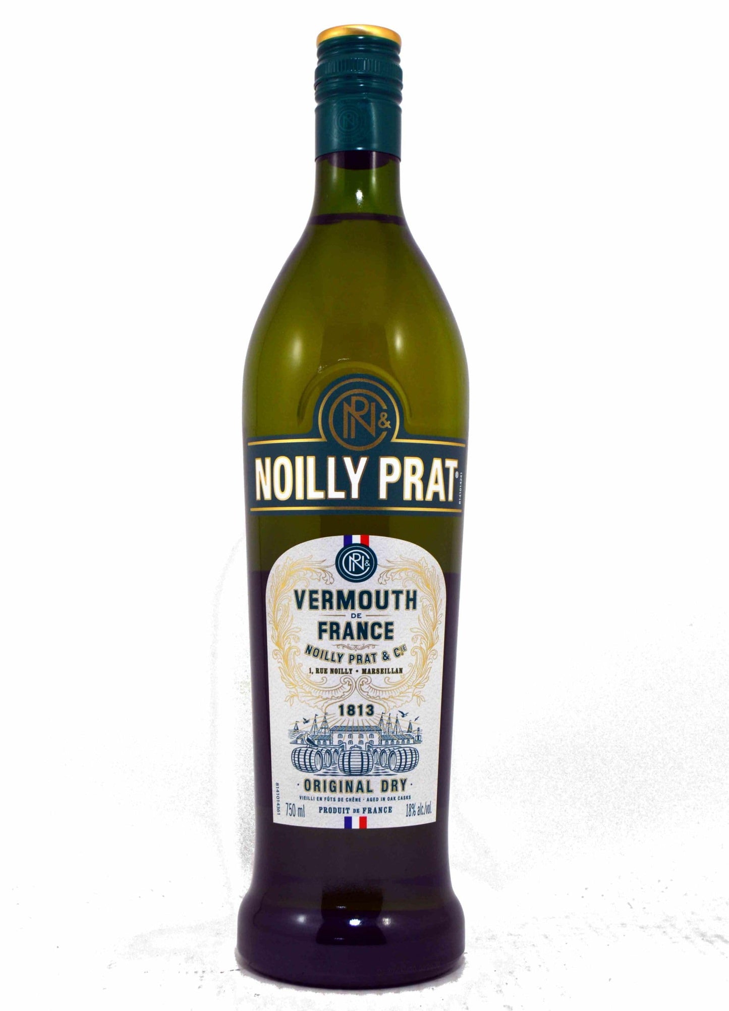 Noilly Prat Original Dry Vermouth, 18% Vol., 75 cl / 750 ml, un aperitivo francese ideale per il cocktail Martini, creato con 20 erbe e spezie come camomilla, coriandolo, arancia e fiori di sambuco