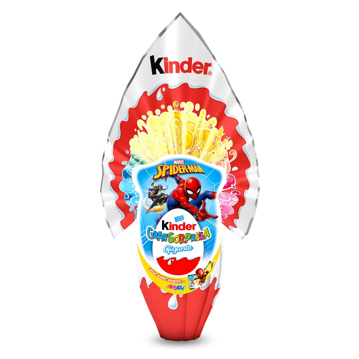 Kinder GranSorpresa Gigante Spiderman - Uovo di Pasqua Kinder 2025 di Finissimo Cioccolato al Latte con Sorpresa Spiderman, Idea Regalo Pasqua, 320 Grammi