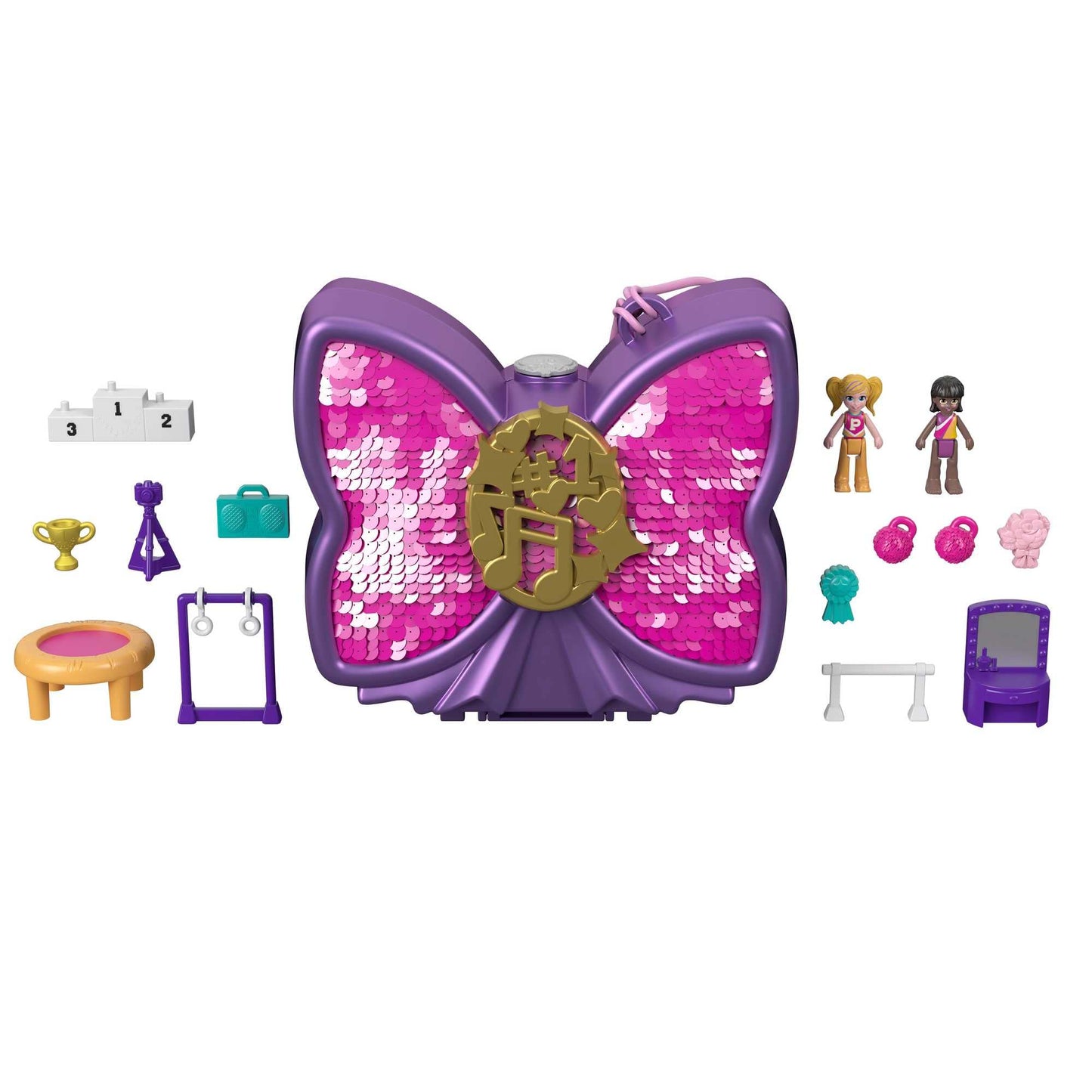 Polly Pocket - Cofanetto Fiocchetto di Danza con Accessori, Giocattolo per Bambini 4+ Anni, HCG17
