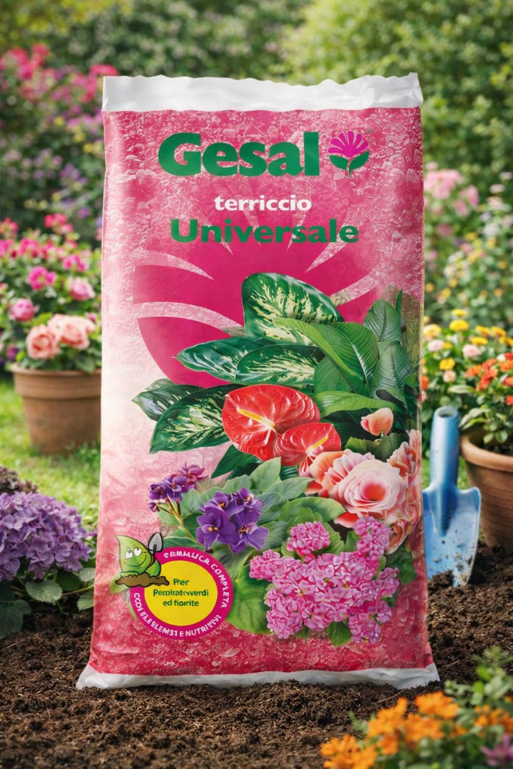 Gesal Terriccio Universale, Formula Completa con Elementi Nutritivi, per Piante Verdi e Fiorite, 20L