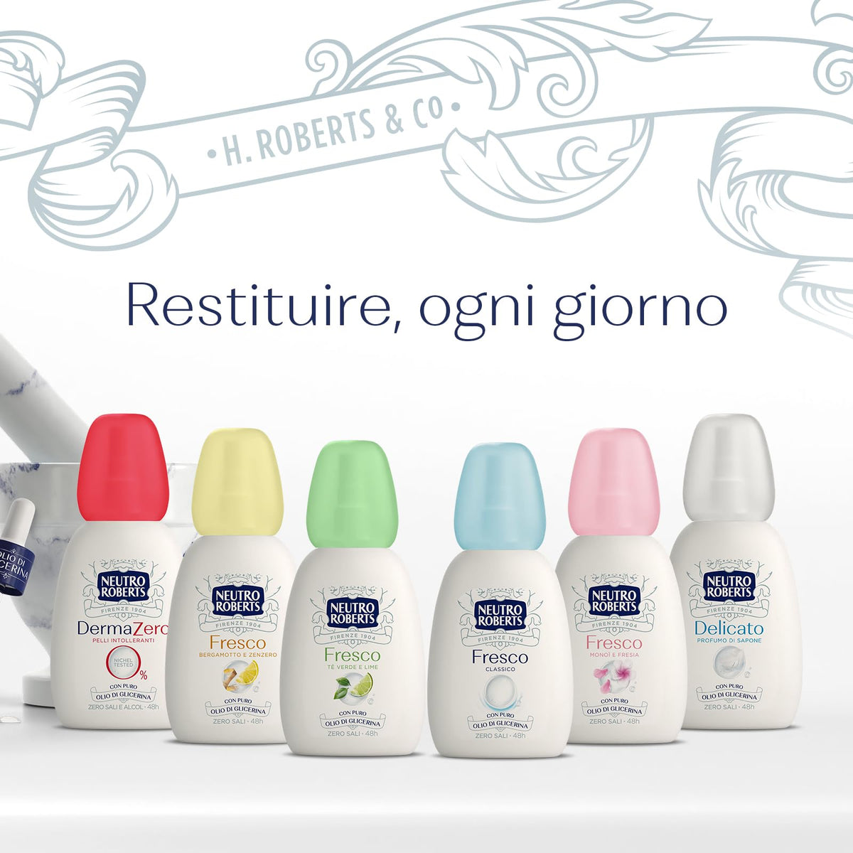 Neutro Roberts, Deodorante Vapo Fresco Giallo, Bergamotto e Zenzero, Zero Sali di Alluminio, Con Puro Olio di Glicerina, Deodorante Uomo e Donna, Plastica 100% riciclata, 75 ml, Zero gas 48h