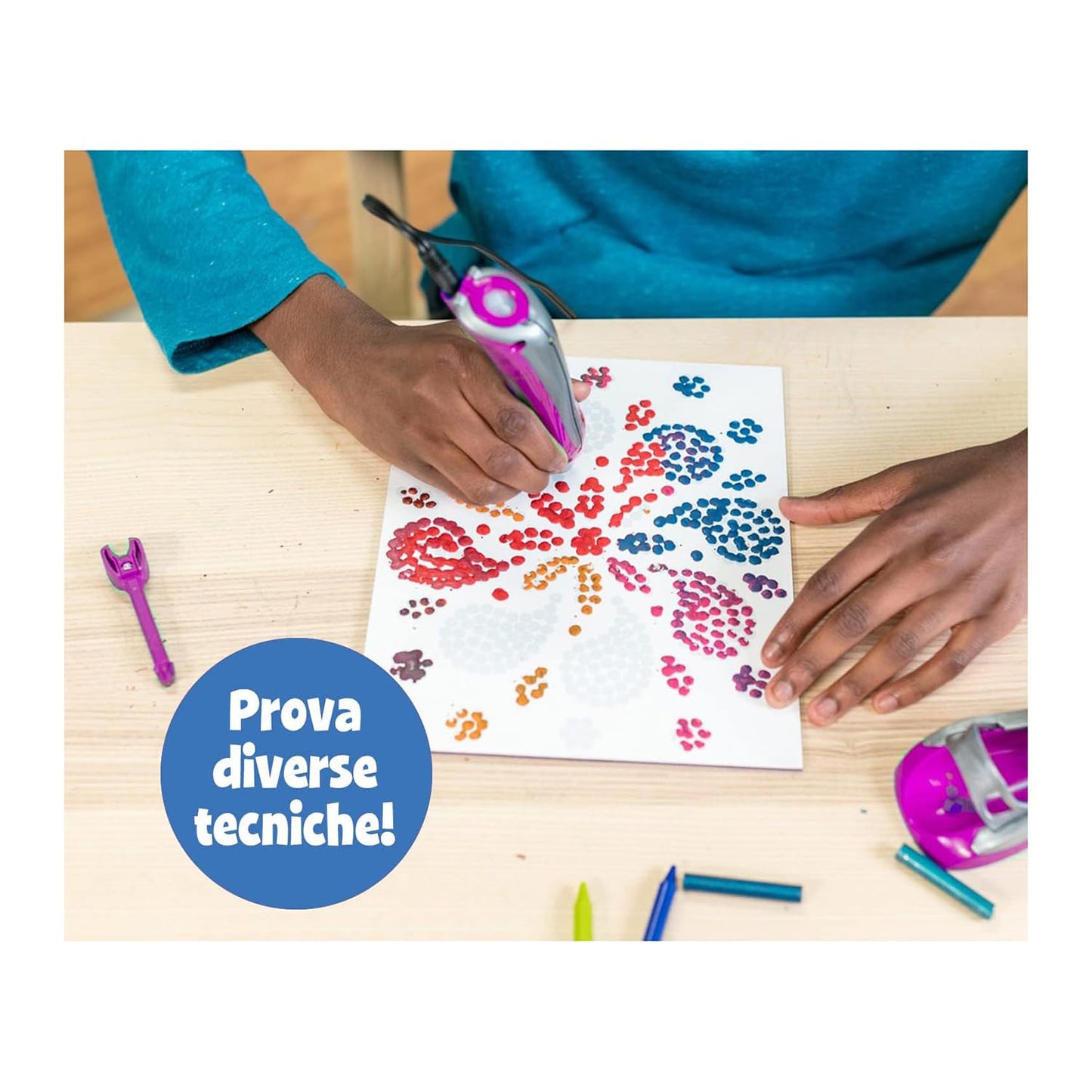 CRAYOLA - Super Pen Unicorno Neon, Gioco per Sciogliere i Pastelli a Cera e Creare Disegni in Rilievo, Attività Creativa e Regalo per Bambini, Età 8+, 25-0510
