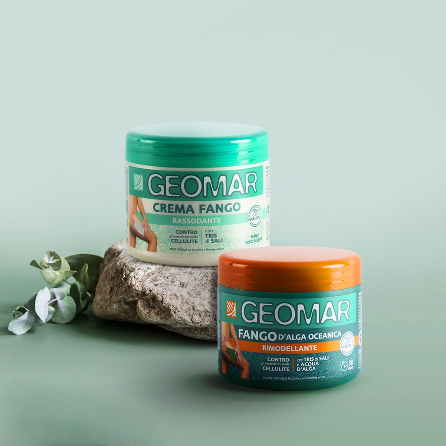 GEOMAR | Crema Fango Rassodante contro gli Inestetismi della Cellulite, 95% di Origine Naturale Con Tris Di Sali (Sale Marino, di Epsom e del Mar Morto), Senza Risciaquo, Made in Italy, 450 ml