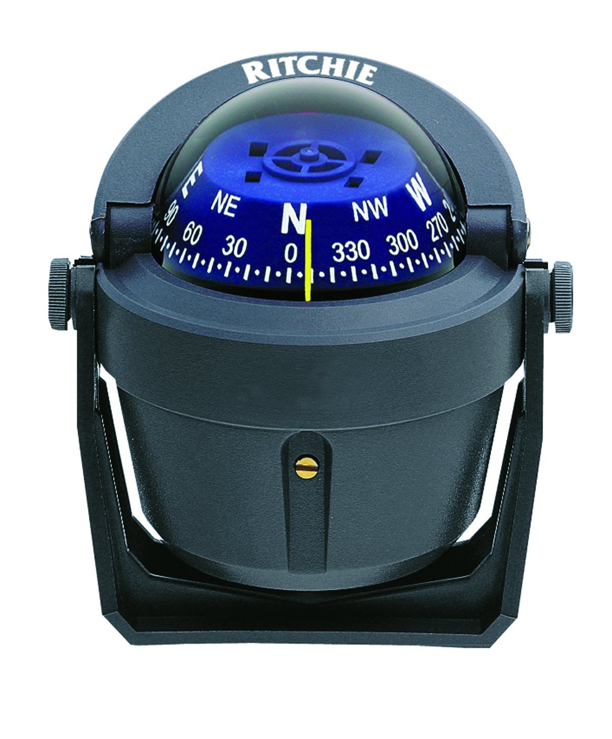 Ritchie Explorer Compas - Quadrante con staffa regolabile e illuminazione notturna verde da 12 V (grigio, 2 3/4")
