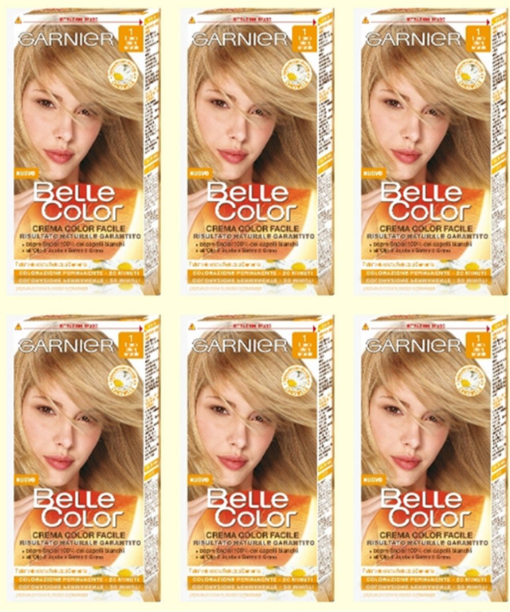 6 X Garnier Belle Color 1 - Biondo Chiaro Naturale Tintura per capelli