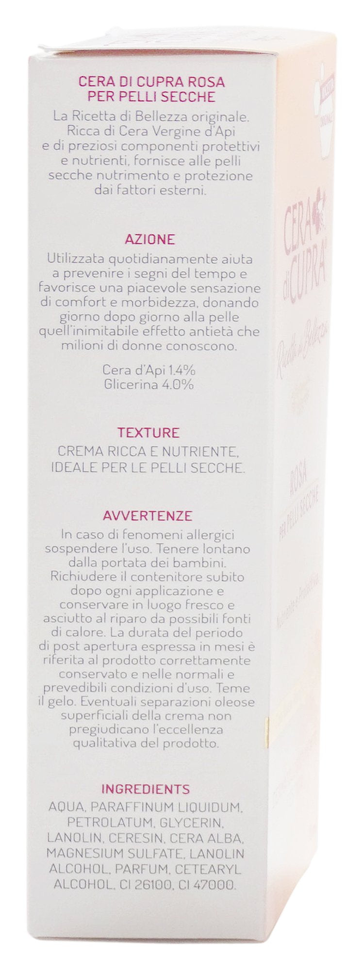 Cera di Cupra Crema per Pelli Secche Rosa, 75ml - Confezione da 2