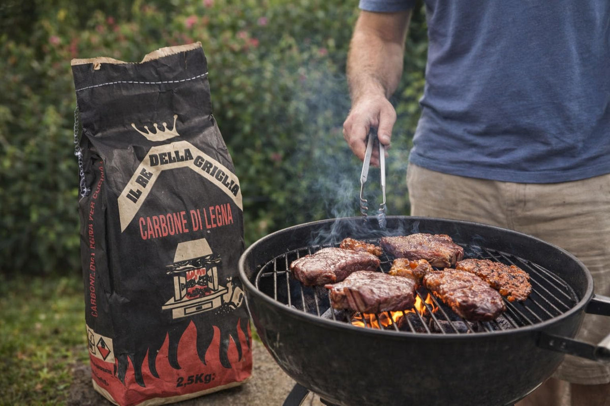 CG94 Il Re della Griglia Carbone di Legna per Barbecue, Accensione Rapida e Lunga Durata, 2,5 kg