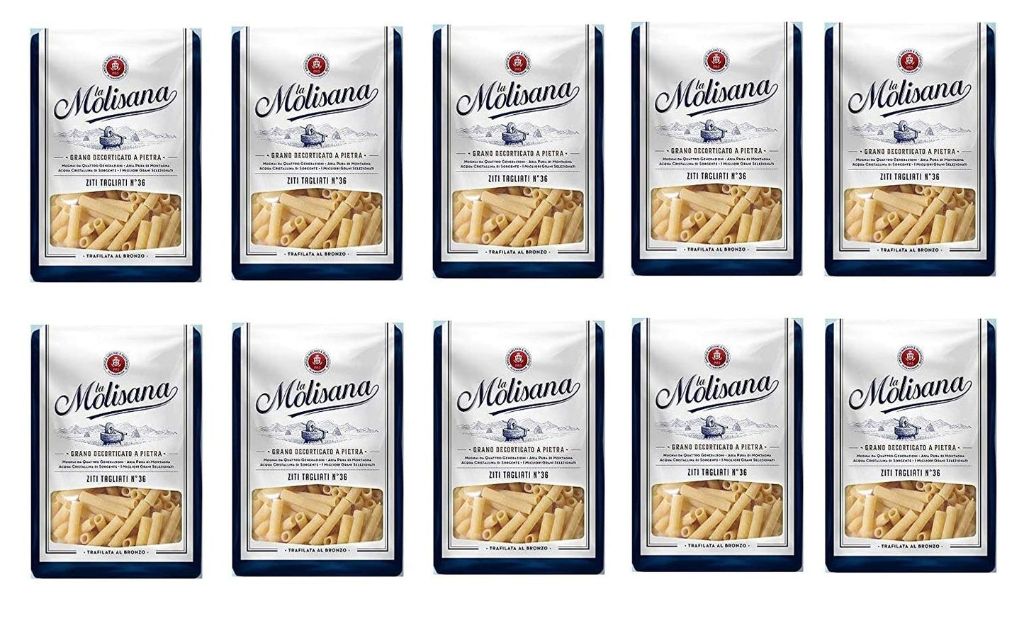 La Molisana 10x Ziti Tagliati Pasta N. 36 500g Pasta Italiana Autentica Dal 1910!
