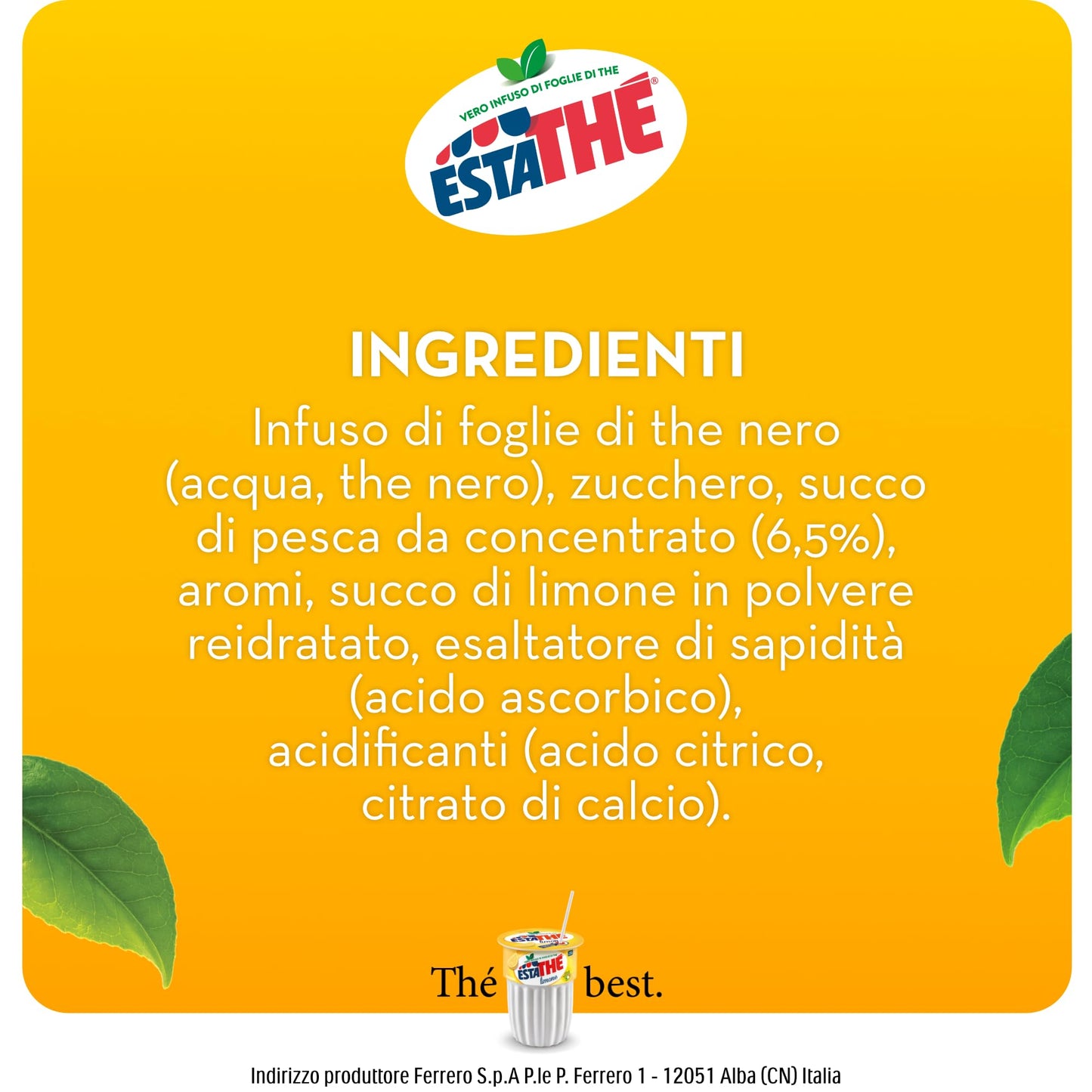 Estathé Pesca - The Freddo con Vero Infuso di Foglie di The e Succo di Pesca, Bevanda Analcolica Senza Glutine, 6 Bottiglie da 1,5 lt