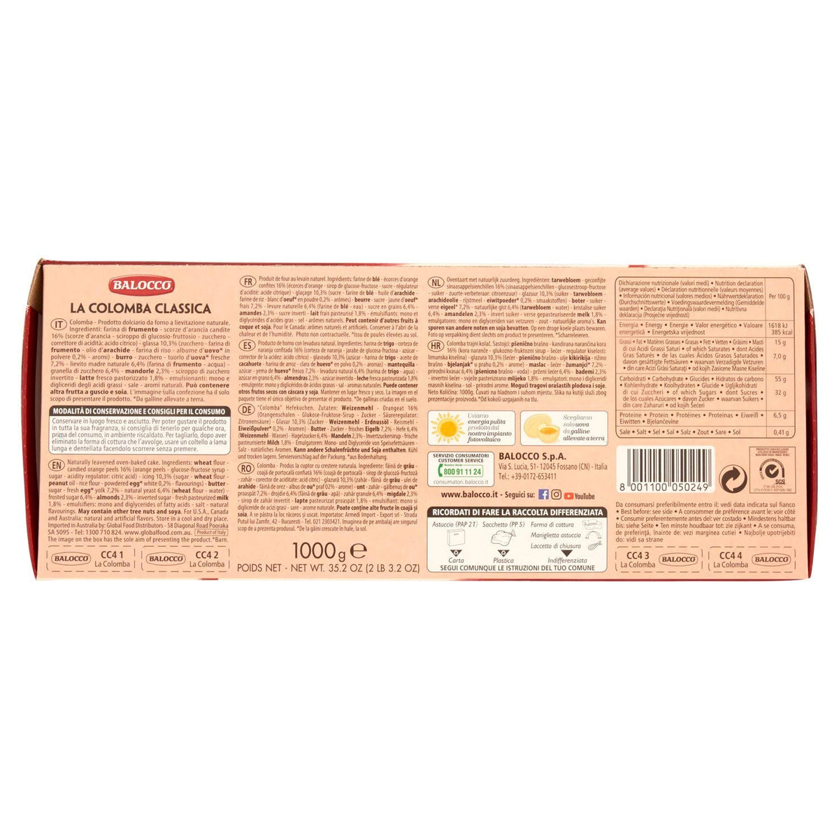 Balocco Colomba Classica, 1000g