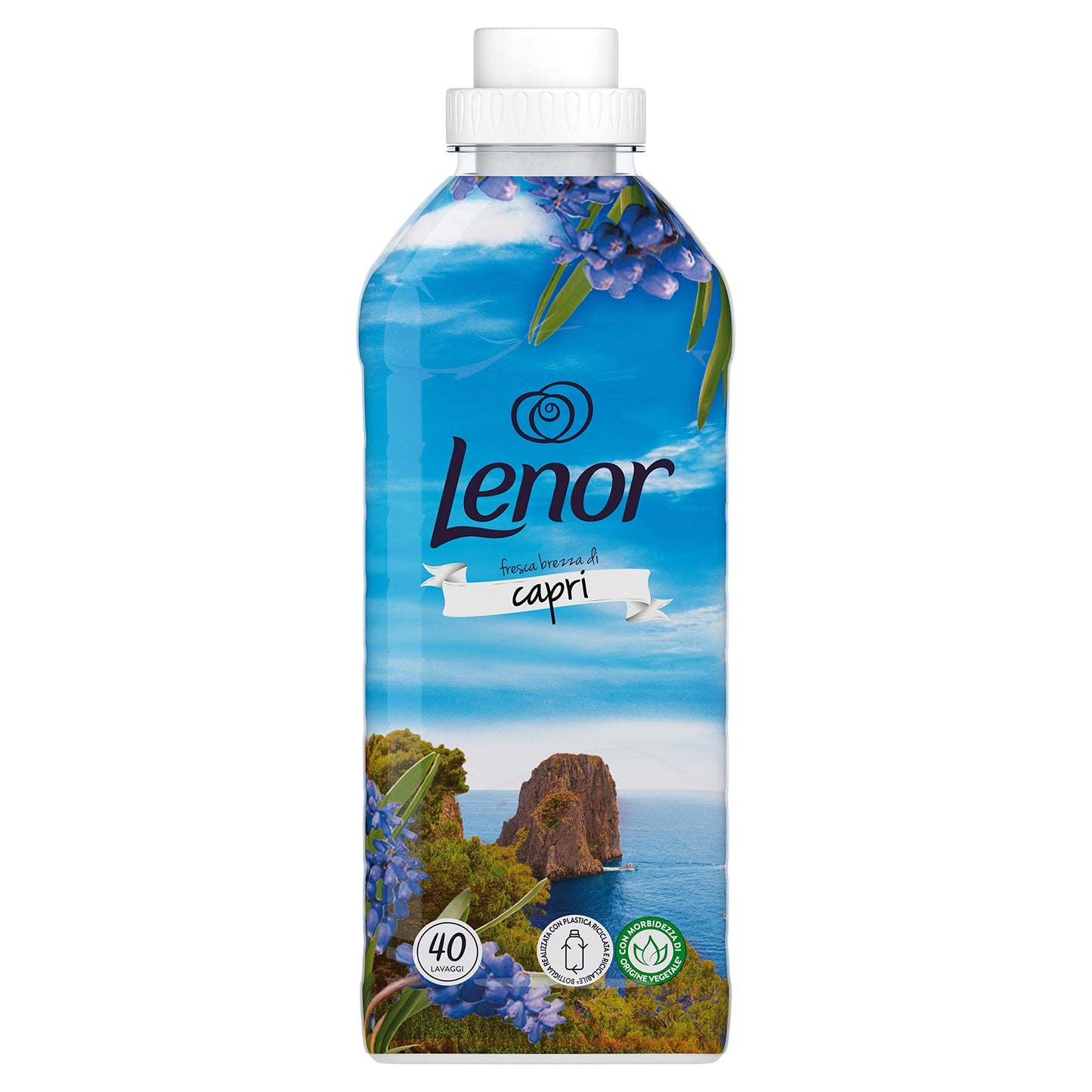 Procter & Gamble Lenor Ammorbidente Lavatrice Concentrato, 40 Lavaggi, Atmosfere D'Italia Capri, Freschezza Di Lunga Durata E Morbidezza Di Origine Vegetale, Lenzuola Profumate Fino A 1 Settimana