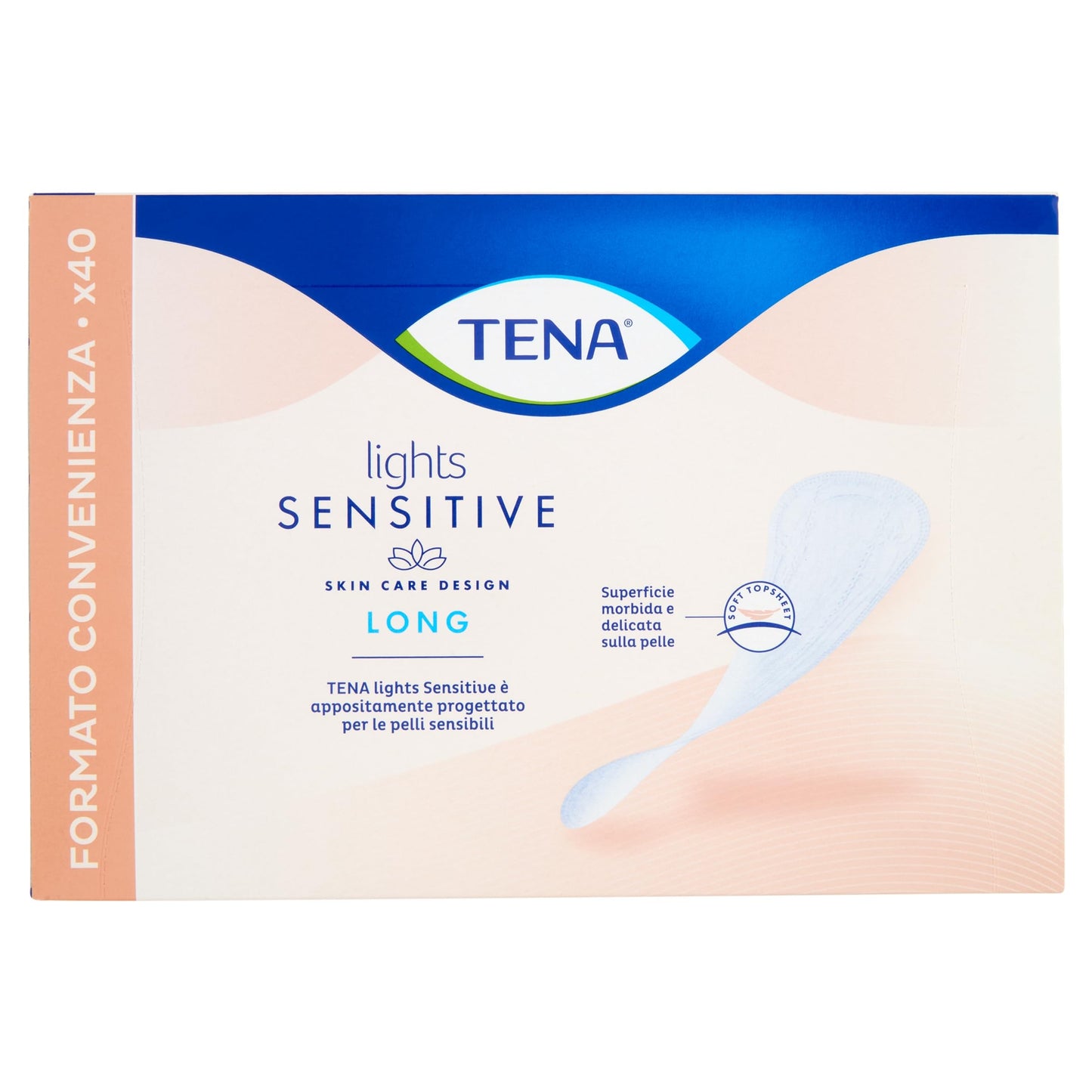 Tena Lights Proteggi-Slip Long per Pelli Sensibili, 1 Confezione da 40 pezzi