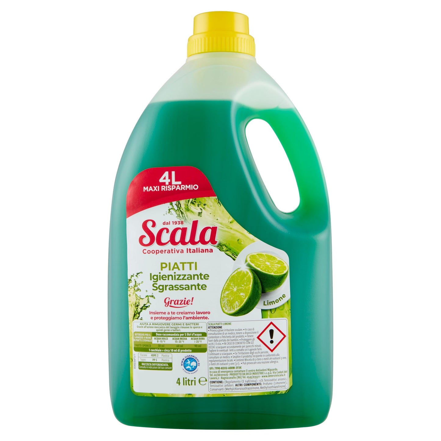 SCALA DETERSIVO per Piatti al Limone 4 LT