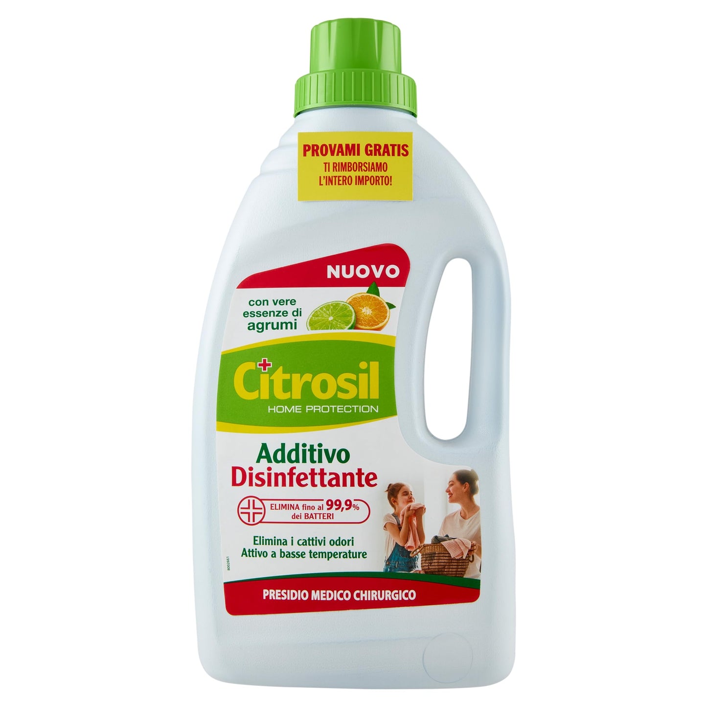 Citrosil - Additivo Disinfettante Liquido per Lavatrice e Bucato a Mano, con Vere Essenze di Agrumi, Azione Igienizzante e Disinfettante, Adatto per Capi Bianchi e Colorati, 1000 ml