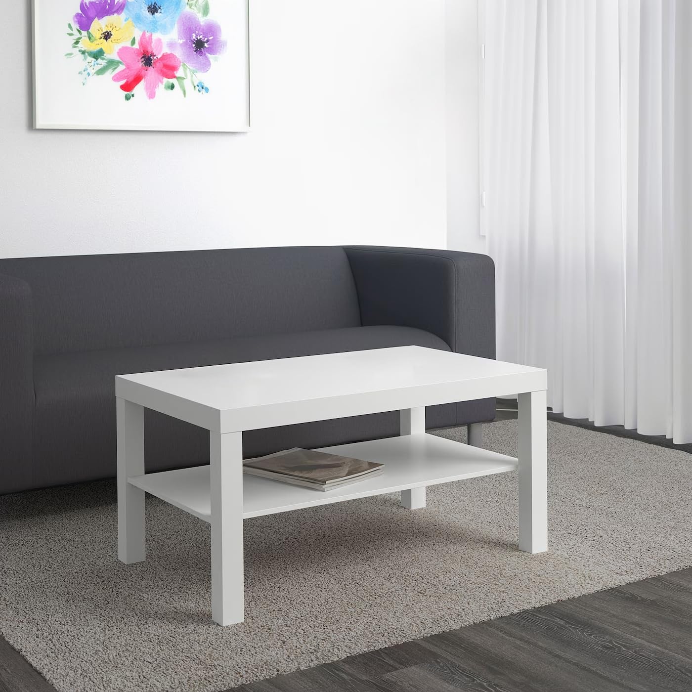 Ikea Tavolino LACK, 90x55 cm, bianco