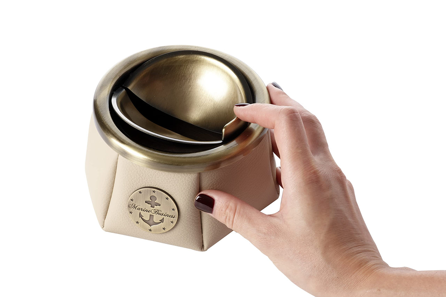 Marine Business Posacenere in Acciaio Inox e cuocere Beige