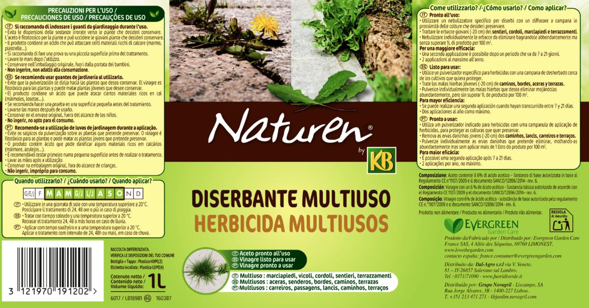 Naturen Vinagre desherbante 1L, Multiuso