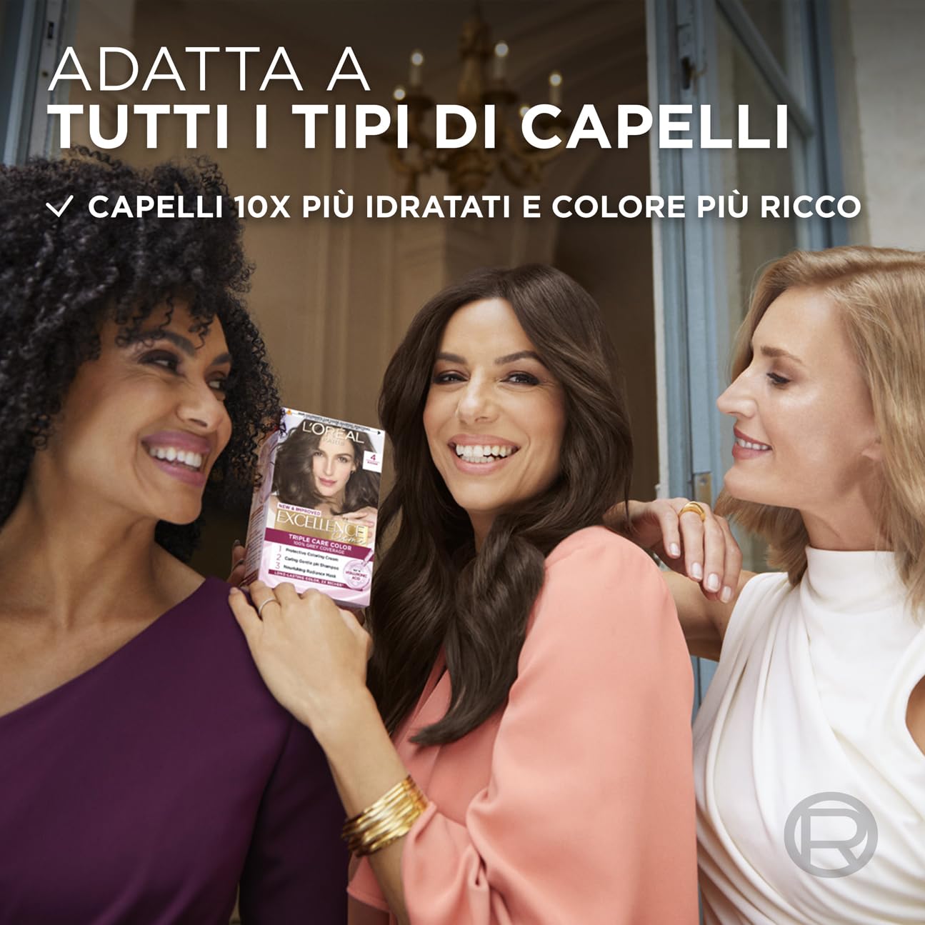 L’Oréal Paris Colorazione Triplo Trattamento Excellence, Con Acido Ialuronico, 100% Copertura Capelli Bianchi, Per Capelli Più Idratati, Marron Glacé (5,15)