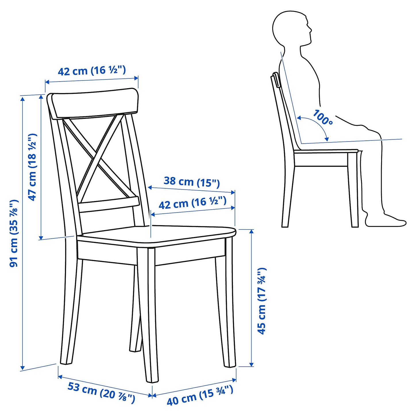IKEA INGOLF sedia bianco