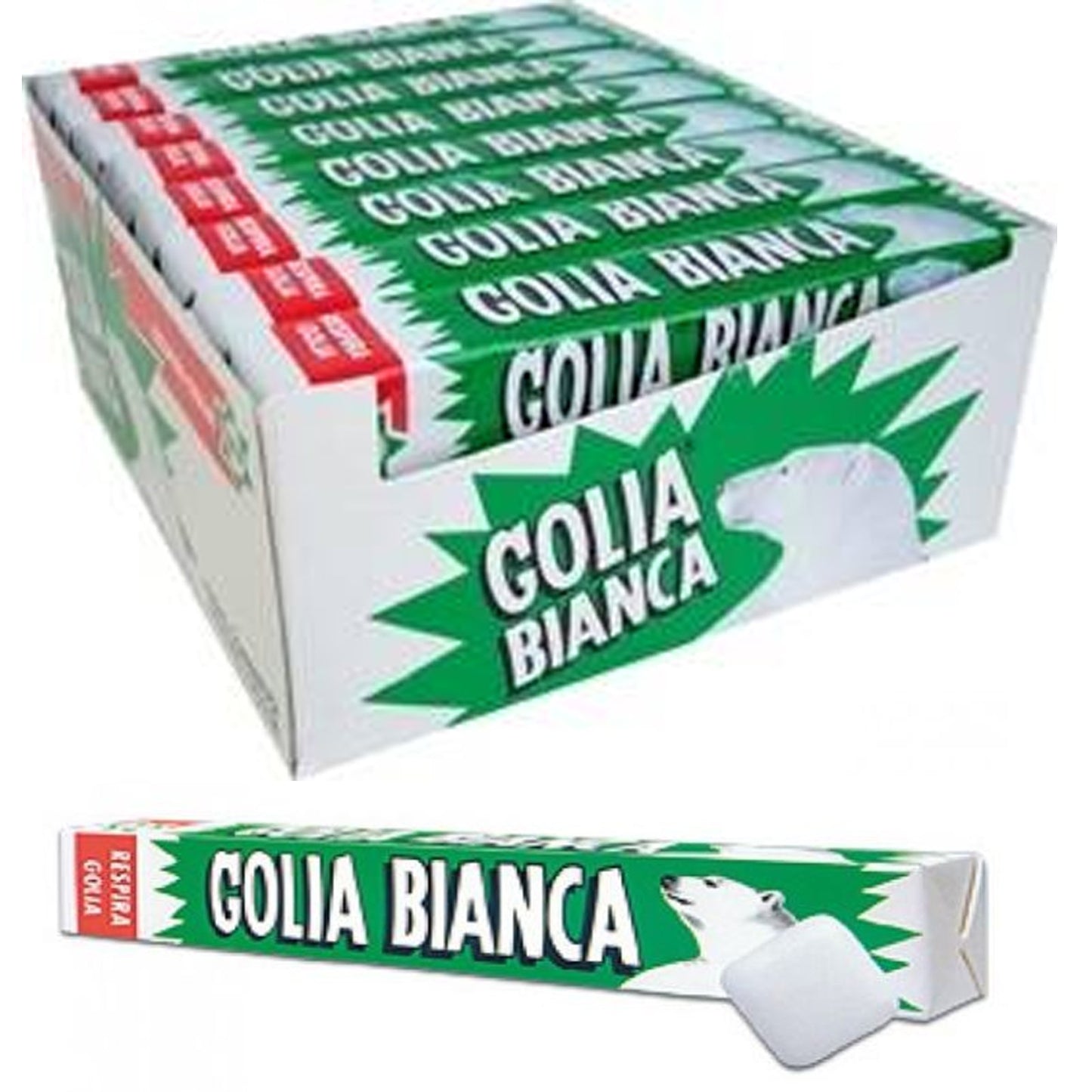 6 PACCHETTI CARAMELLE ALLA MENTA GOLIA BIANCA BOX CONFEZIONE MENTA E LIQUIRIZIA