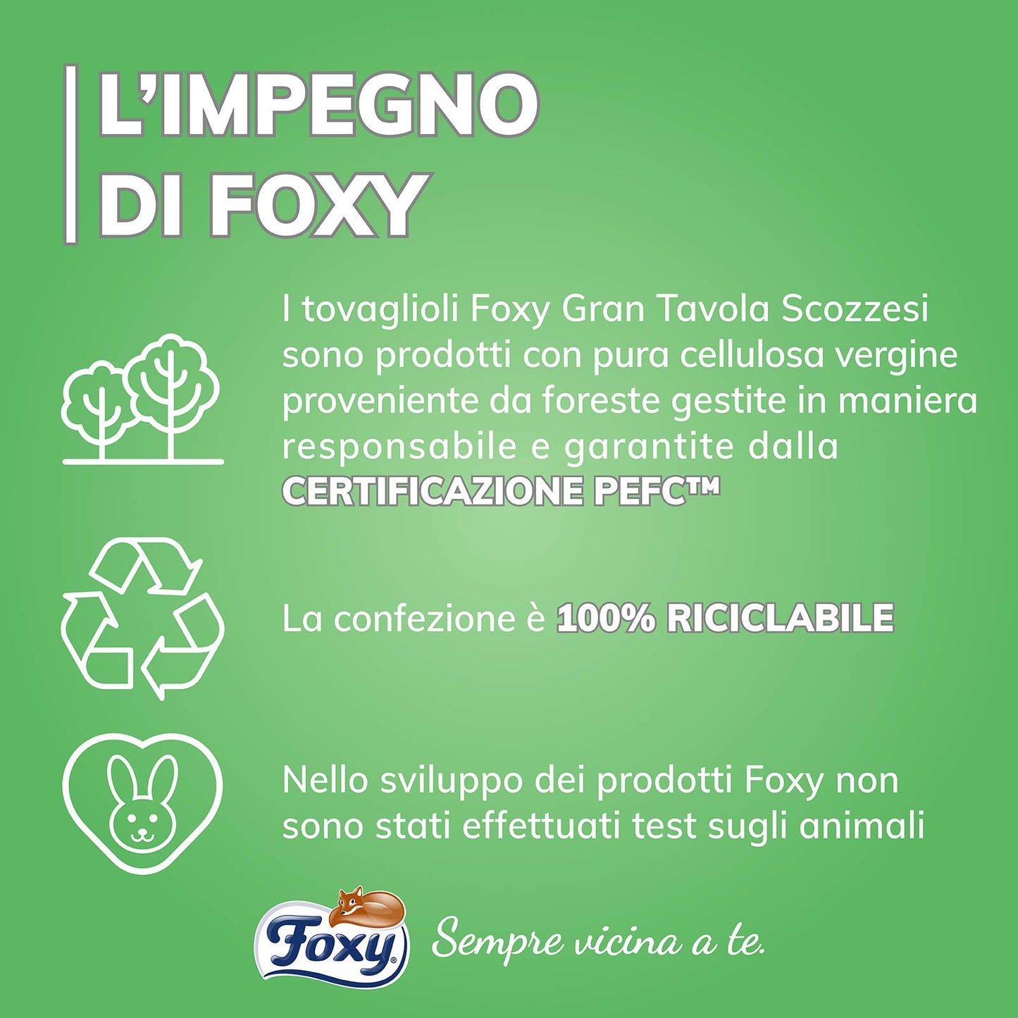 Foxy GranTavola Scozzesi | Tovaglioli Doppiovelo | 36 Confezioni Da 42 Pezzi 32x32,5cm | Decoro Scozzese 4 Colori | PEFC | 100% Energia Elettrica Rinnovabile | Confezione 100% Riciclabile