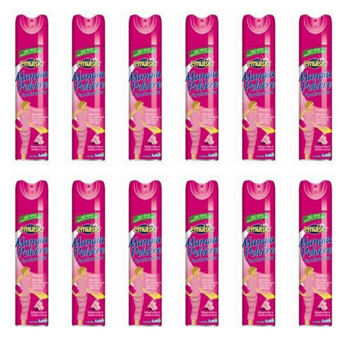 12 x EMULSIO Mangiapolvere Antistatico Magnolia&Gelsomino 300 Ml