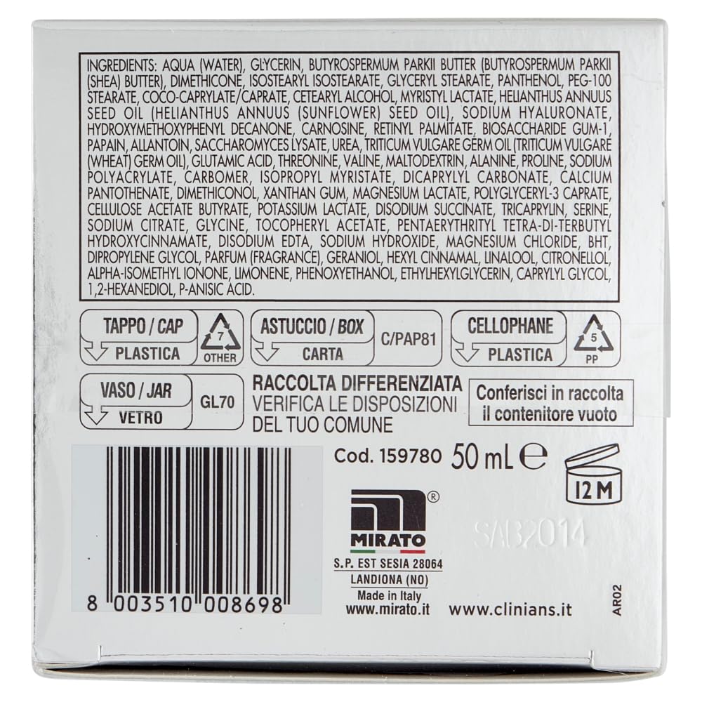 CLINIANS | Intense A Lifting Rughe Trattamento Notte Antirughe, Dermatologicamente Testato, Made in Italy, 50 ml